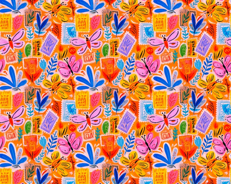 Empee Studio Postcard Garden 100% Cotton Fabric