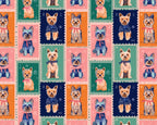 Empee Studio Yorkie Stamps 100% Cotton Fabric