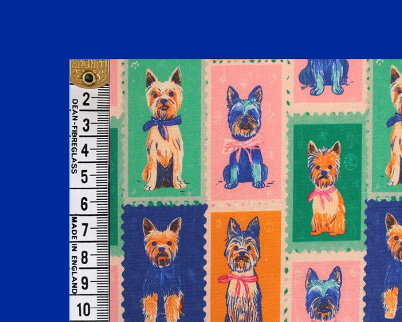 Empee Studio Yorkie Stamps 100% Cotton Fabric