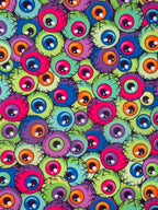 Halloween Eyeballs Polycotton Fabric | 110cm Wide | 90/10 Poly Cotton
