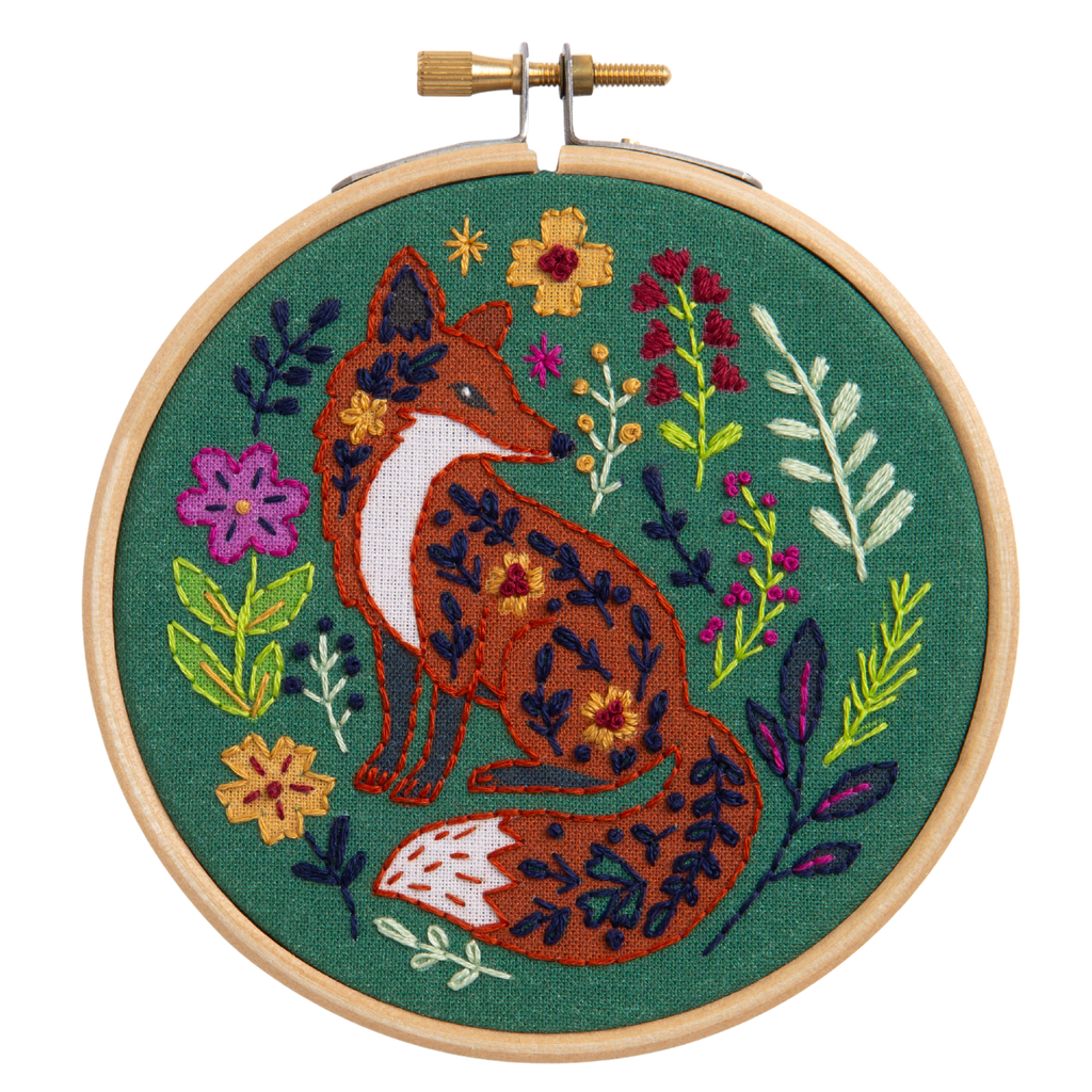 Hawthorn Handmade Folk Fox Mini Embroidery Kit for Beginners