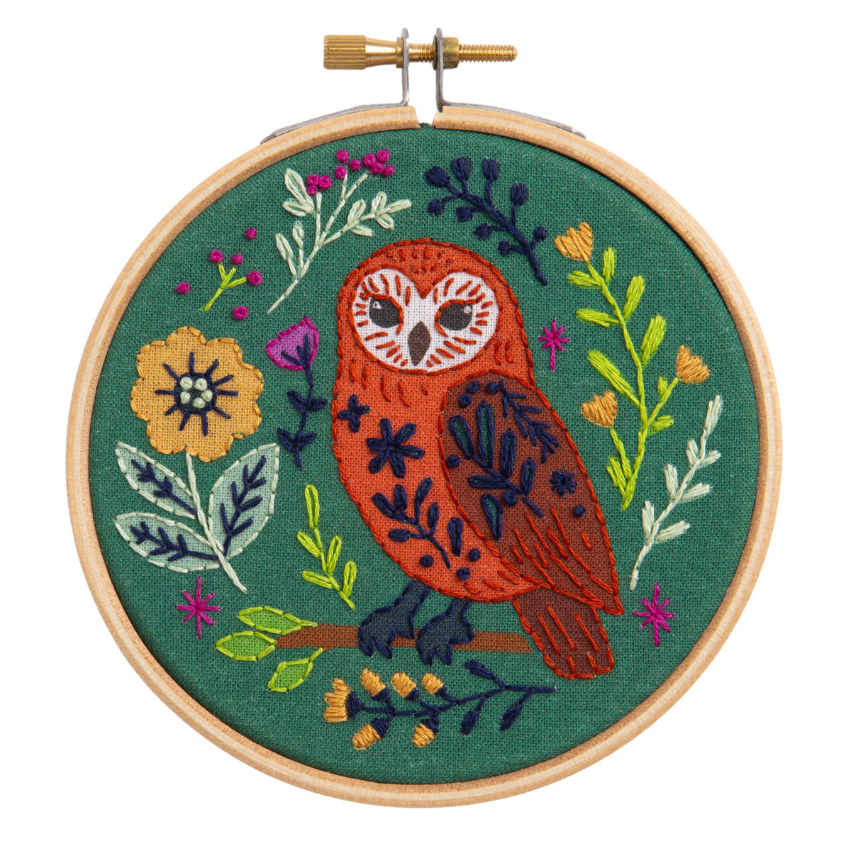 Hawthorn Handmade Folk Owl Mini Embroidery Kit for Beginners