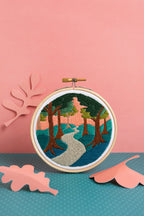 Hawthorn Handmade Forest Walk Landscape Mini Embroidery Kit for Beginners