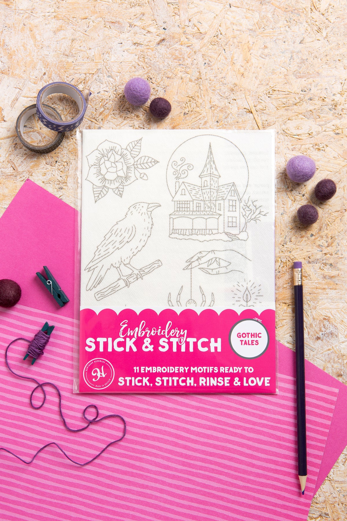 Hawthorn Handmade Gothic Tales Halloween Stick & Stitch Embroidery Pack