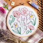 Hawthorn Handmade Fields of Provence Botanical Embroidery Kit for Beginners