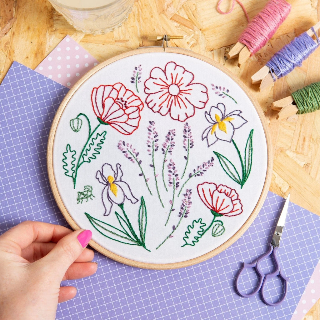 Hawthorn Handmade Fields of Provence Botanical Embroidery Kit for Beginners