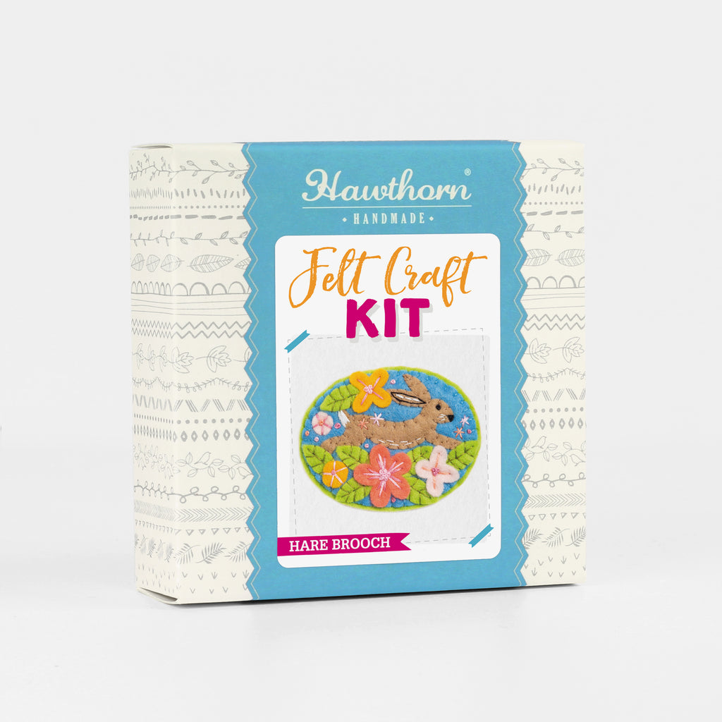Hawthorn Handmade Hare Felt Craft Brooch Kit for Beginners