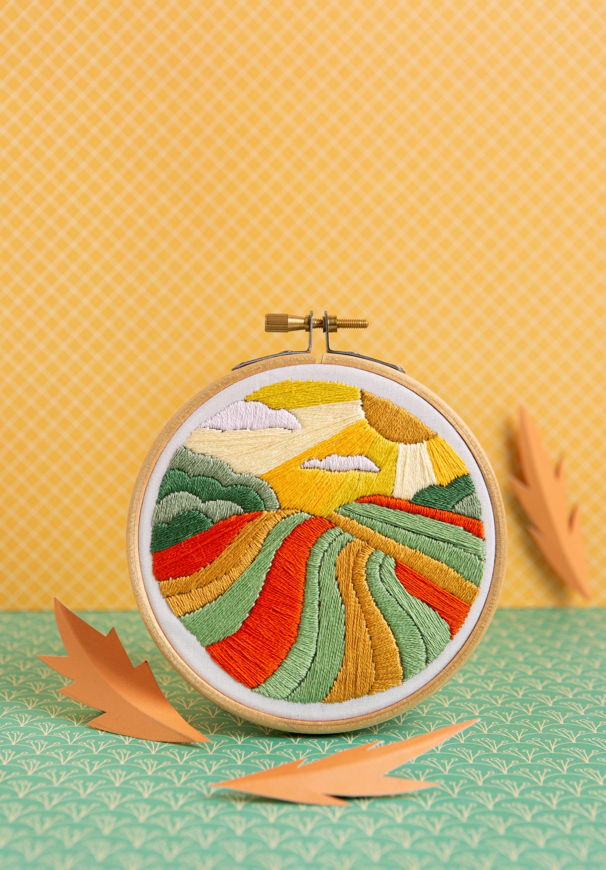 Hawthorn Handmade Harvest Time Landscape Mini Embroidery Kit for Beginners