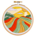 Hawthorn Handmade Harvest Time Landscape Mini Embroidery Kit for Beginners