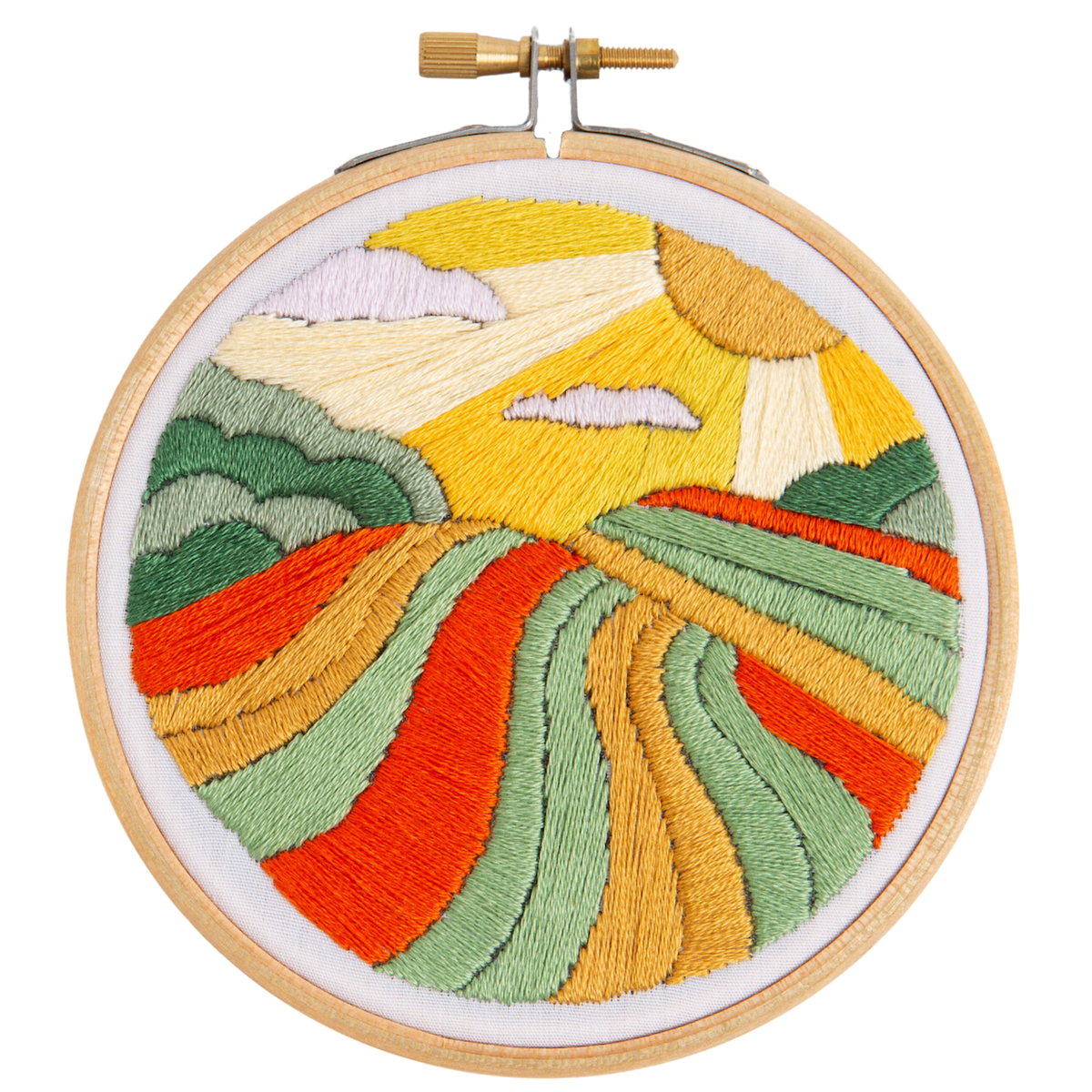 Hawthorn Handmade Harvest Time Landscape Mini Embroidery Kit for Beginners