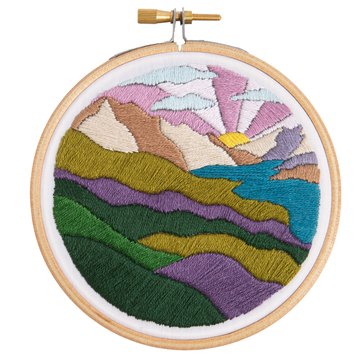 Hawthorn Handmade Highland Hike Landscape Mini Embroidery Kit for Beginners