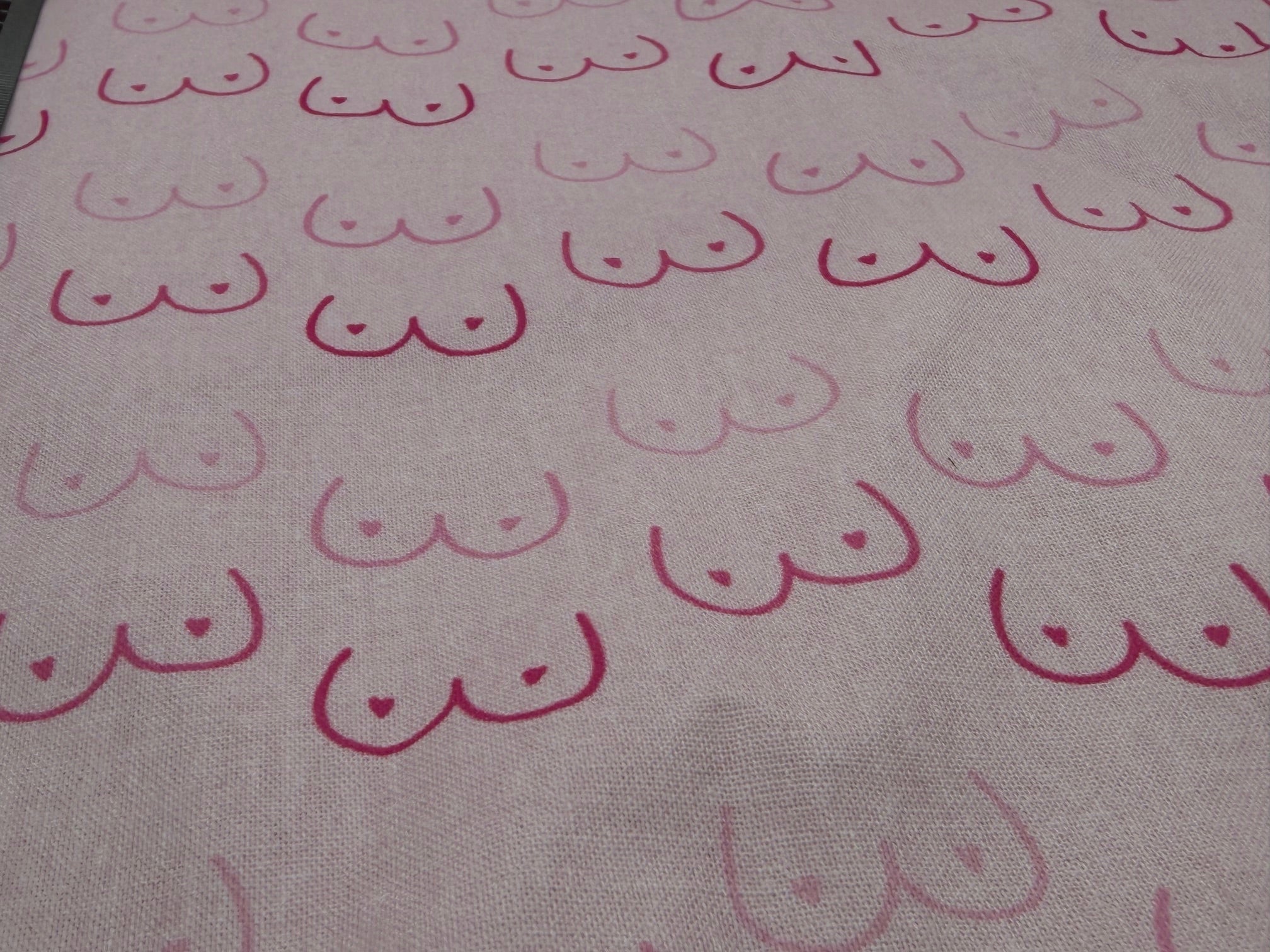 Little Johnny Pink Boobies Fabric | Novelty Cotton Print