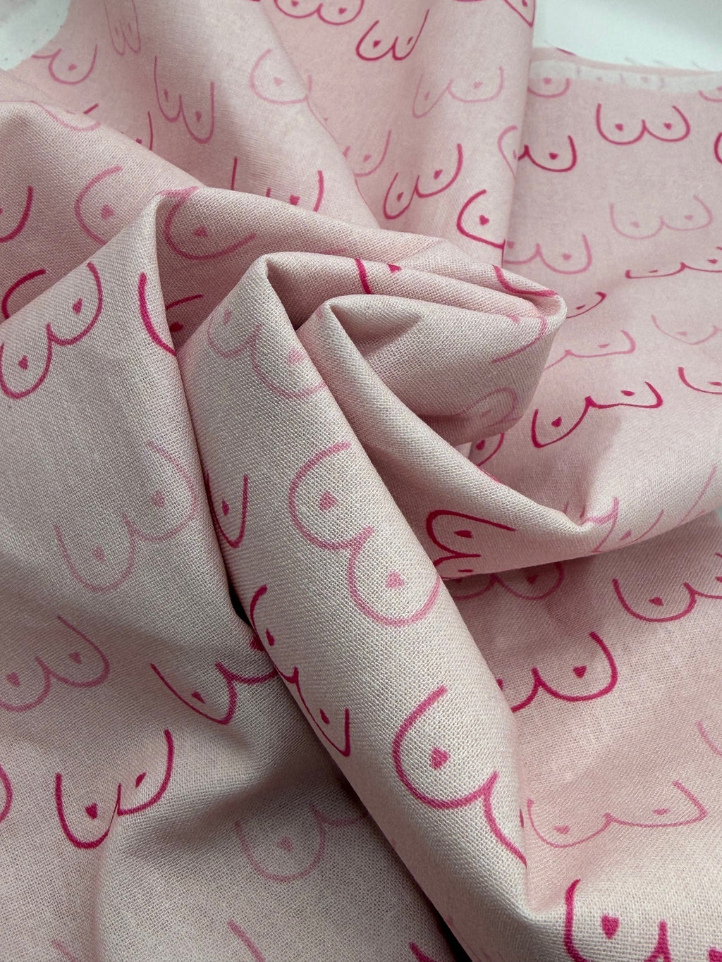 Little Johnny Pink Boobies Fabric | Novelty Cotton Print