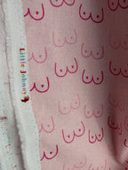Little Johnny Pink Boobies Fabric | Novelty Cotton Print