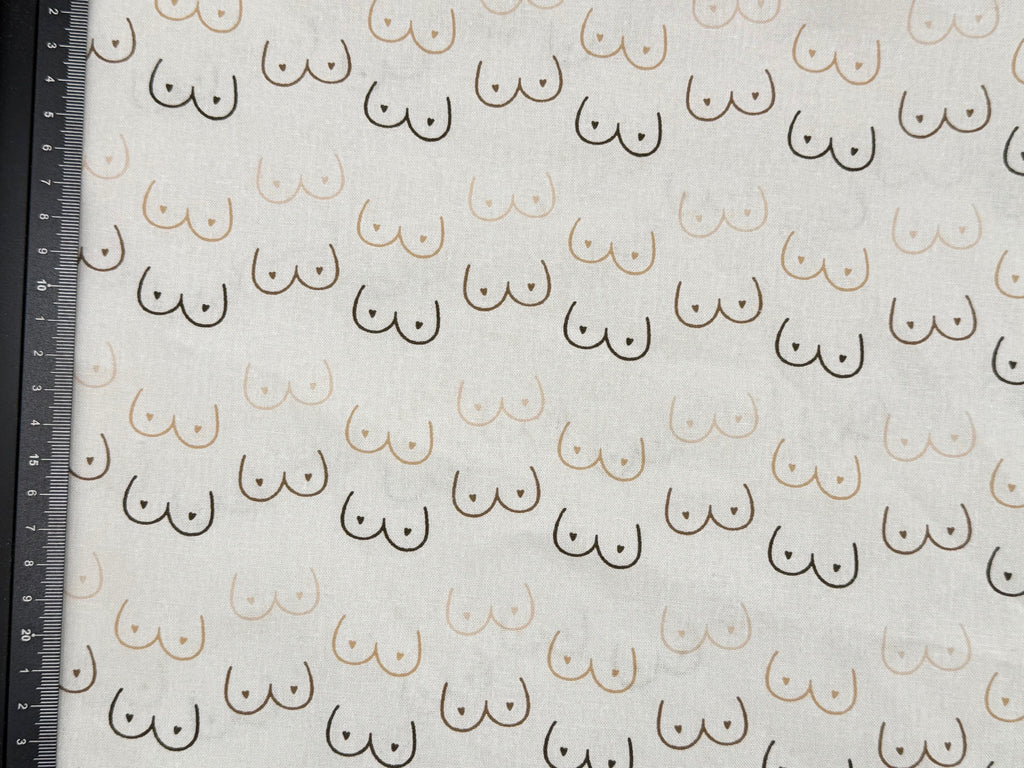 100% cotton fabric with boobs pattern