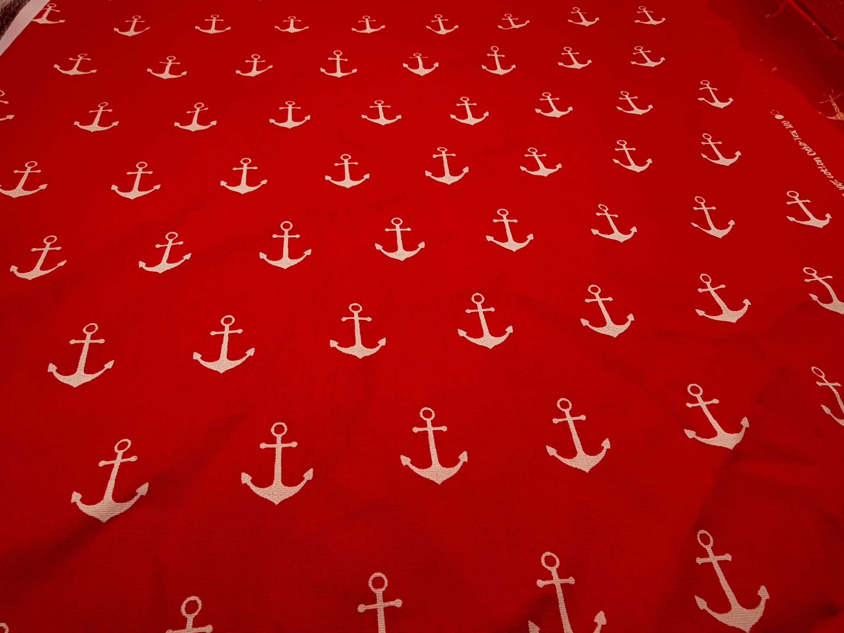 Poppy Europe - Red Anchor Party Printed Cotton