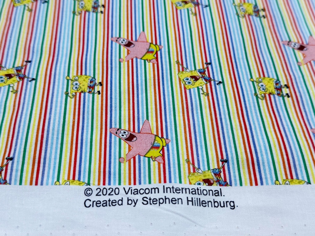 Little Johnny Sponge Bob Rainbow Stripe | Licensed Digital Print Cotton