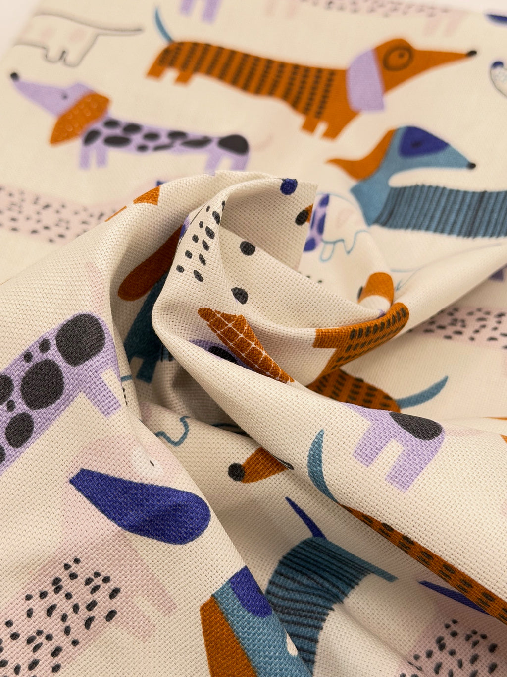 Dachshund Panama Digital Cotton Canvas