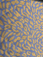 Cotton Pre Quilted Fabric - Blue Animal Print