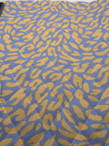 Cotton Pre Quilted Fabric - Blue Animal Print