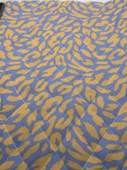 Cotton Pre Quilted Fabric - Blue Animal Print