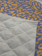 Cotton Pre Quilted Fabric - Blue Animal Print
