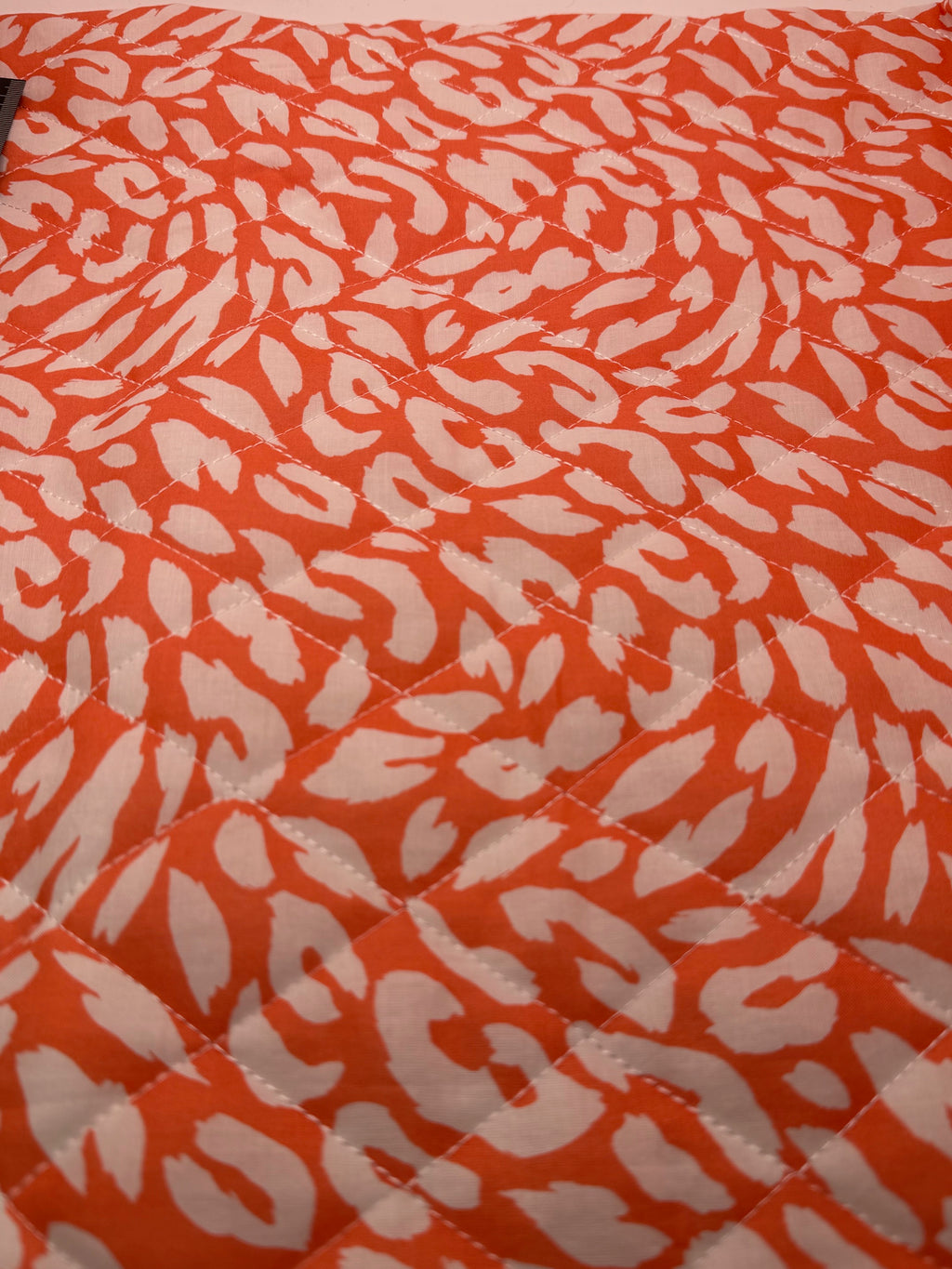 Cotton Pre Quilted Fabric - Coral Animal Print