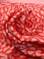 Cotton Pre Quilted Fabric - Coral Animal Print