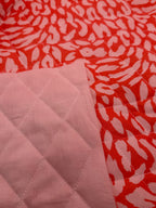 Cotton Pre Quilted Fabric - Coral Animal Print