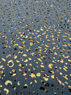 Denim Foiled Leopards Fabric