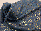 Denim Foiled Leopards Fabric