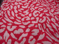 Cotton Pre Quilted Fabric - Red Animal Print