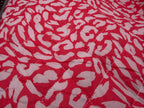 Cotton Pre Quilted Fabric - Red Animal Print