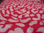 Cotton Pre Quilted Fabric - Red Animal Print