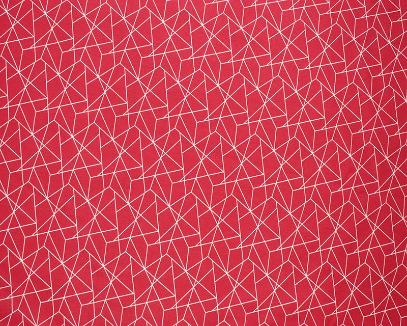 Geometric Origami Cotton Poplin | Red