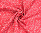 Geometric Origami Cotton Poplin | Red