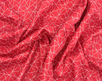 Geometric Origami Cotton Poplin | Red