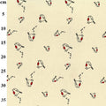 Christmas Robins 100% Cotton Fabric – Natural | 110cm Wide | John Louden