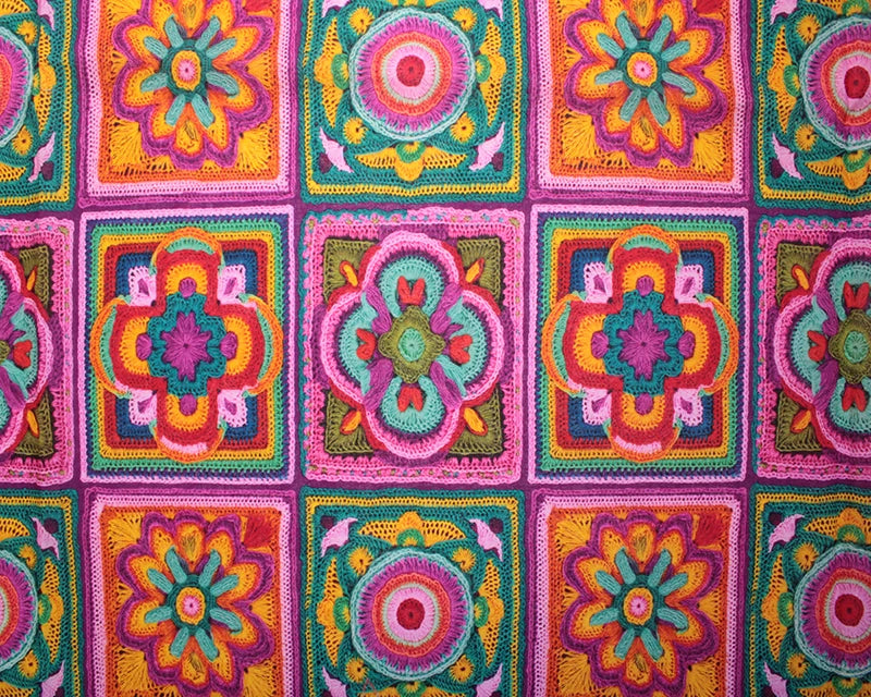 Little Johnny 3D Crochet Pink 100% Cotton Fabric