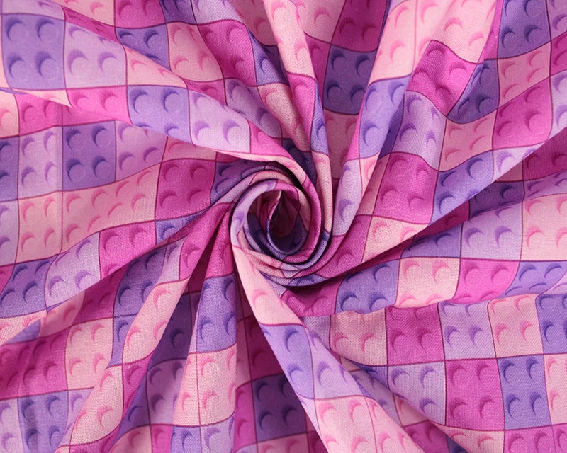 Little Johnny Pink Block Party 100% Cotton Fabric