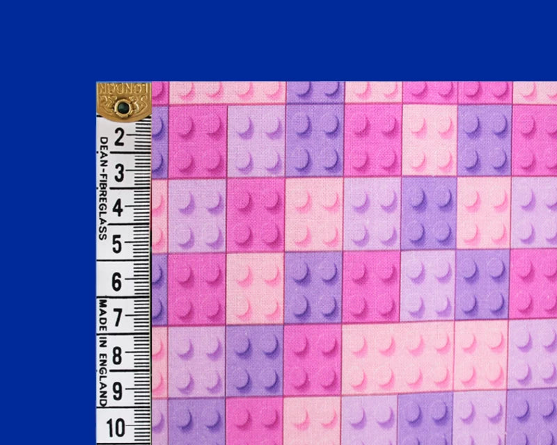 Little Johnny Pink Block Party 100% Cotton Fabric