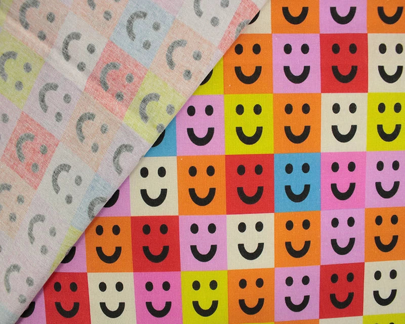 Little Johnny Johnny's Happy Grid 100% Cotton Fabric
