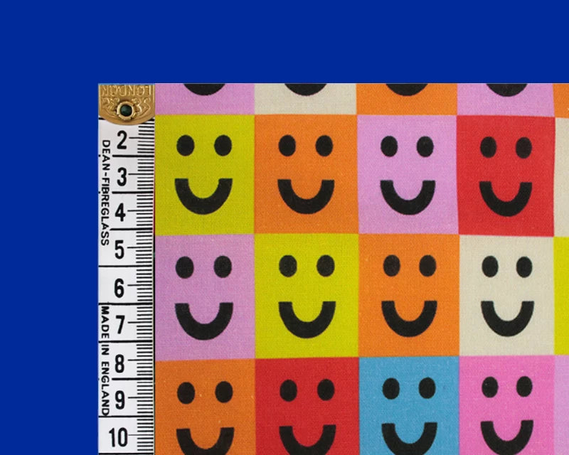 Little Johnny Johnny's Happy Grid 100% Cotton Fabric