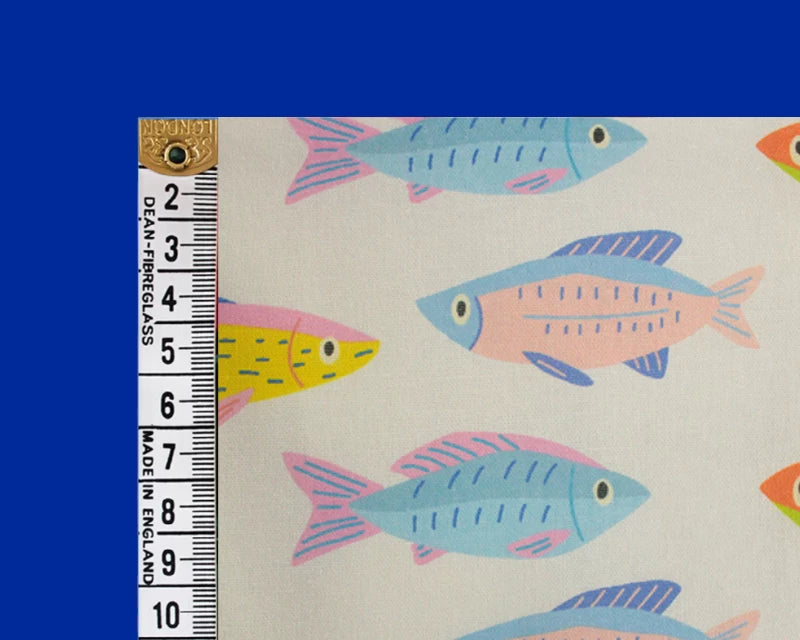 Little Johnny Go Fish 100% Cotton Fabric