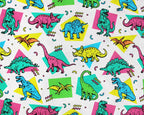 Little Johnny Digital Dinosaurs White 100% Cotton Fabric