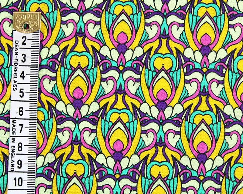Little Johnny Digital Art Nouveau Multicolour 100% Cotton Fabric
