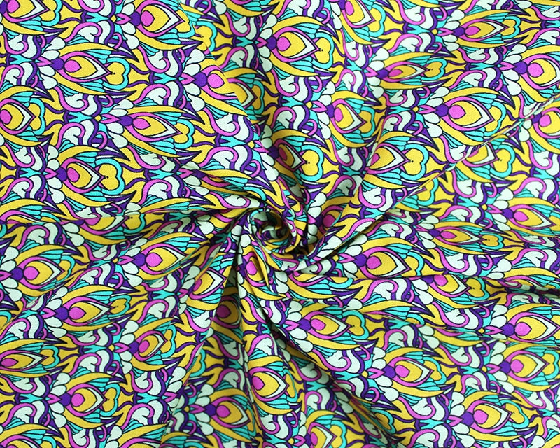 Little Johnny Digital Art Nouveau Multicolour 100% Cotton Fabric