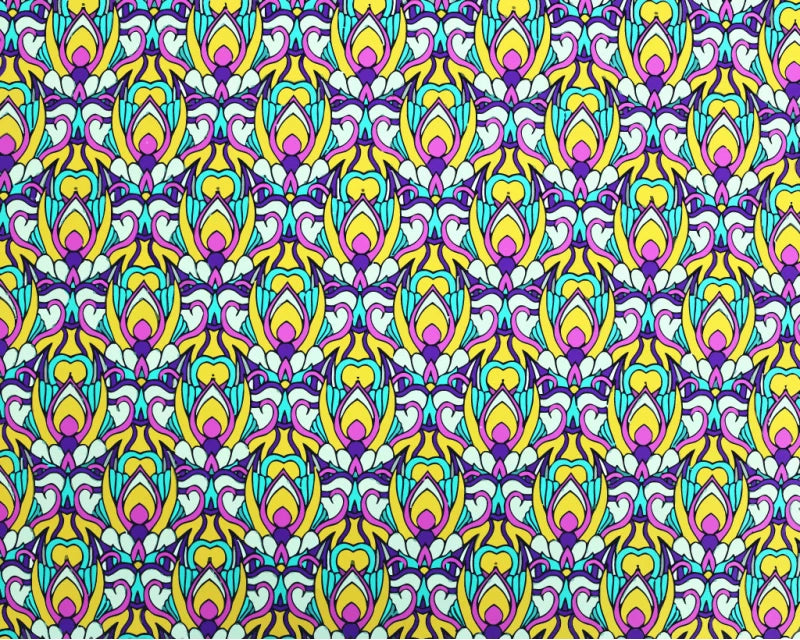 Little Johnny Digital Art Nouveau Multicolour 100% Cotton Fabric