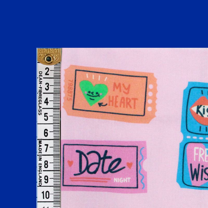 Little Johnny Love Coupons Pink 100% Cotton Fabric