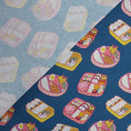 Little Johnny Bento Bliss Navy 100% Cotton Fabric
